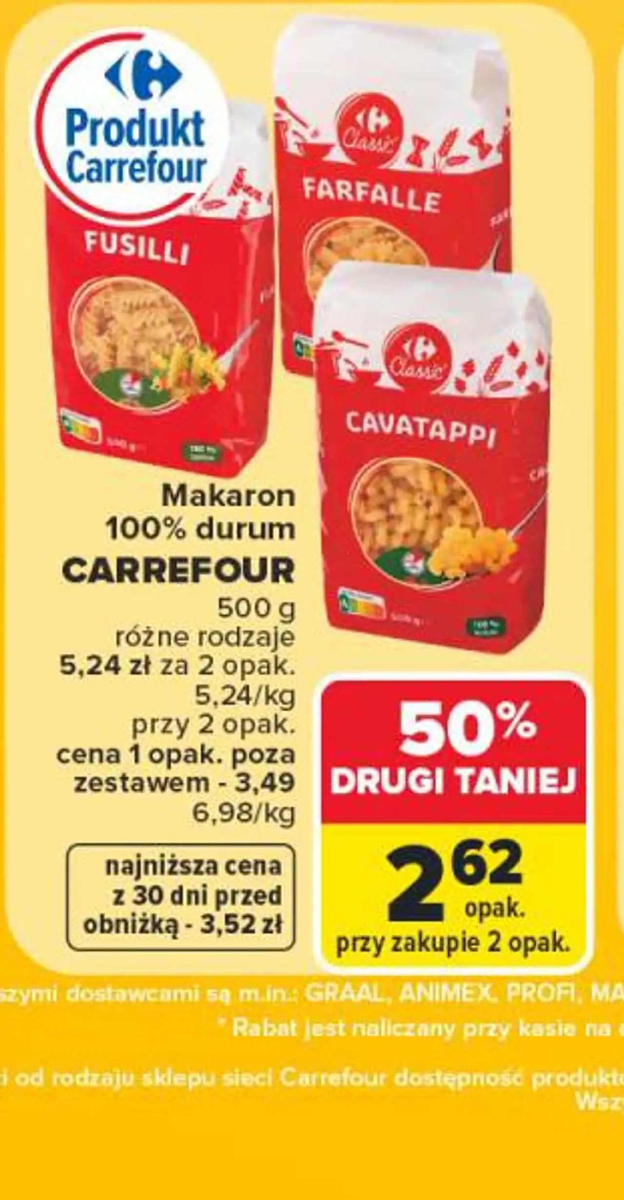 Makaron 100% durum Carrefour