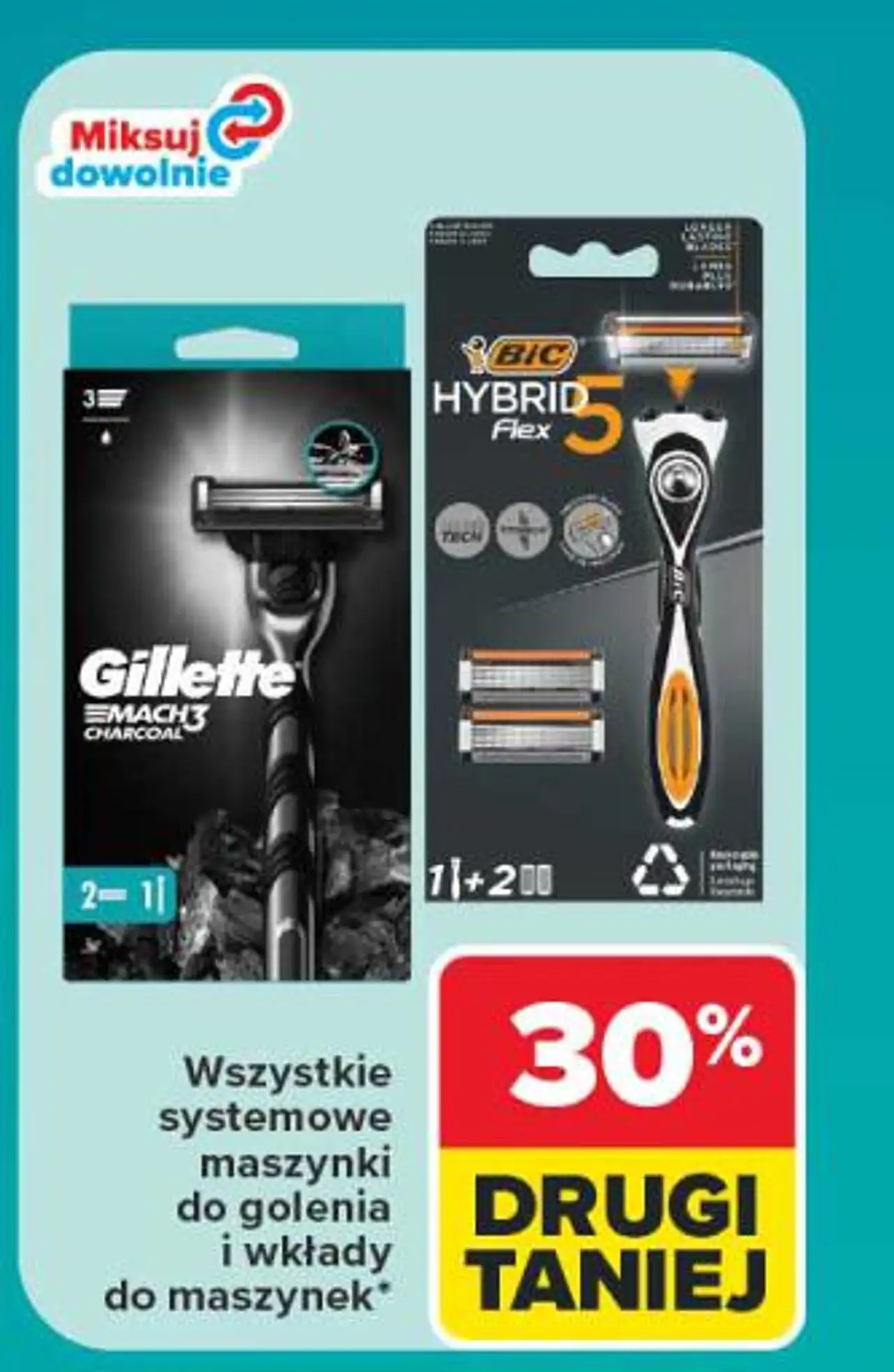 Systemowe maszynki do golenia i wkłady do maszynek Gillette, Bic