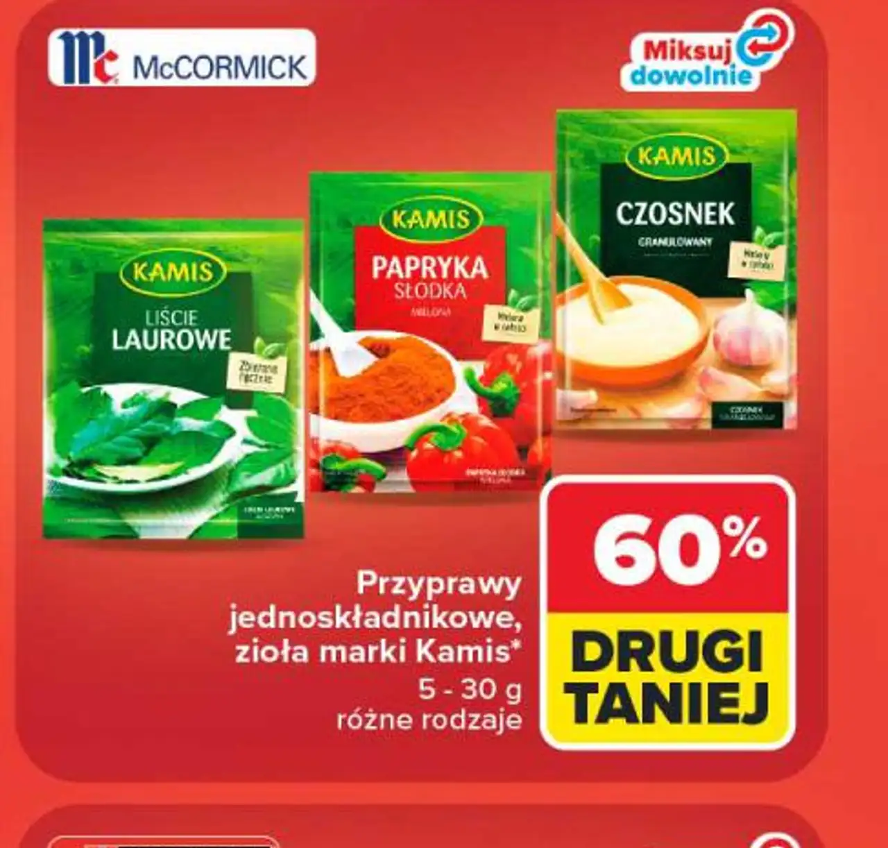 Przyprawy jednoskładnikowe, zioła marki Kamis