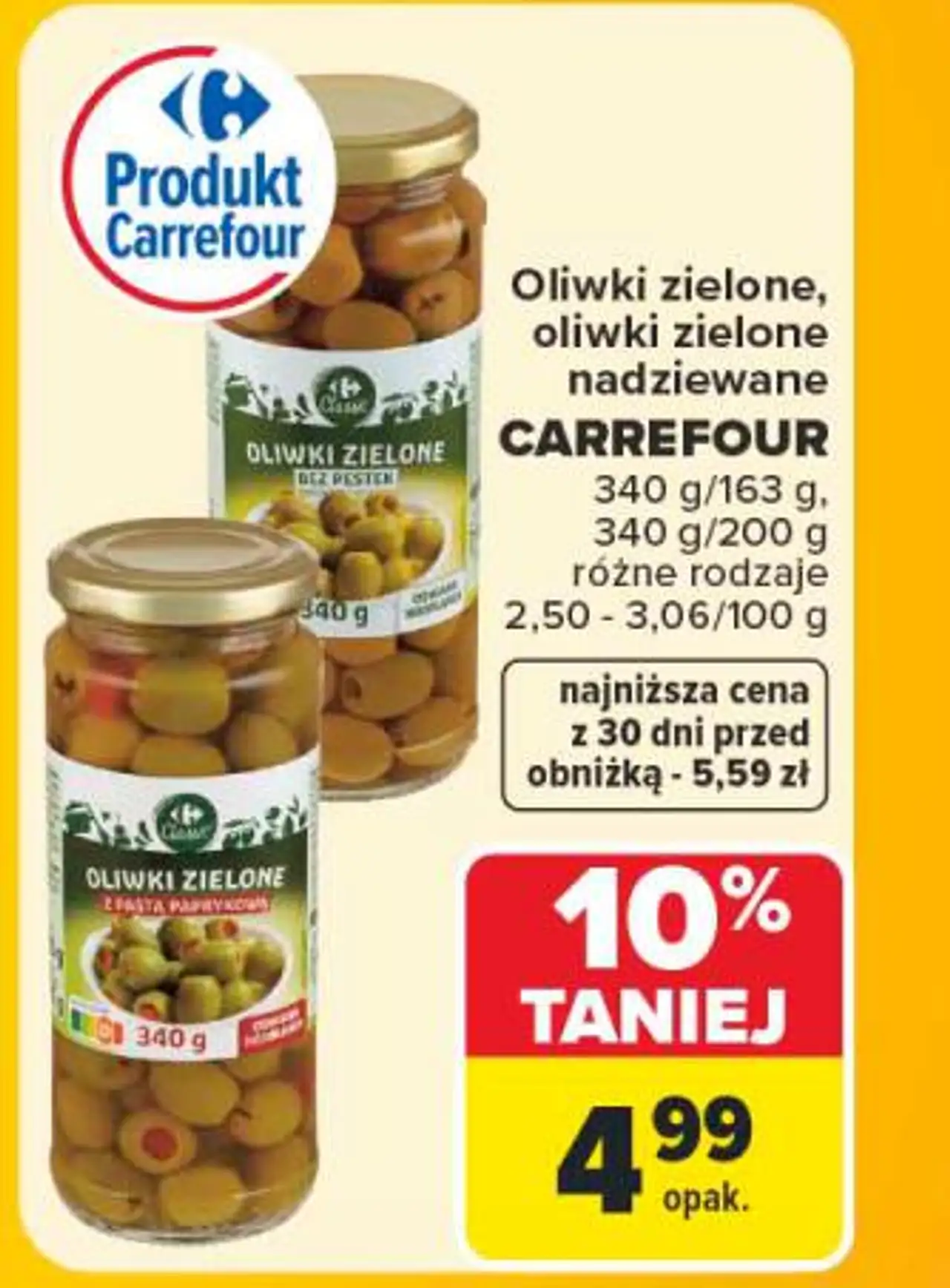 Oliwki zielone, oliwki zielone nadziewane Carrefour