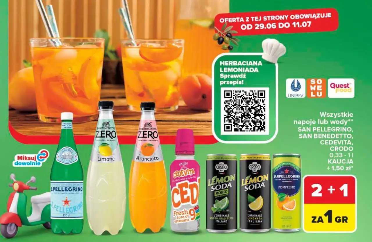 Napoje i wody San Pellegrino, San Benedetto, Cedevita, Crodo