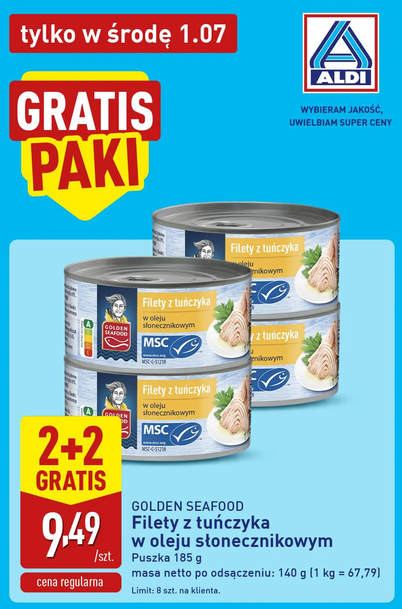 GOLDEN SEAFOOD Filety z tuńczyka w oleju słonecznikowym