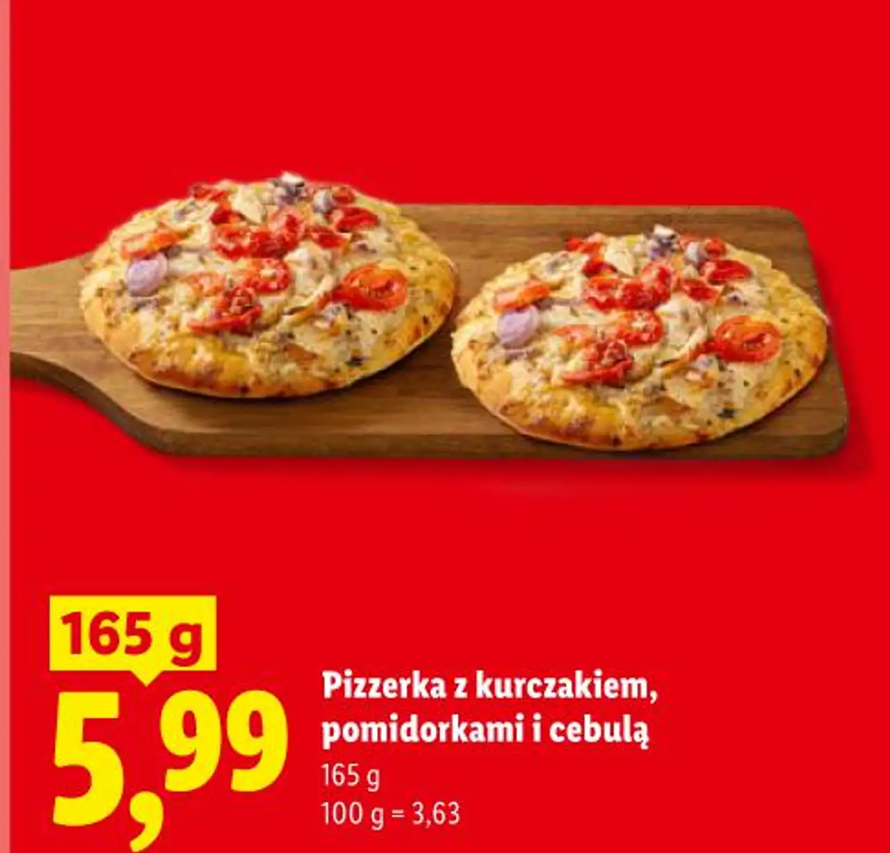 Pizzerka z kurczakiem, pomidorkami i cebulą