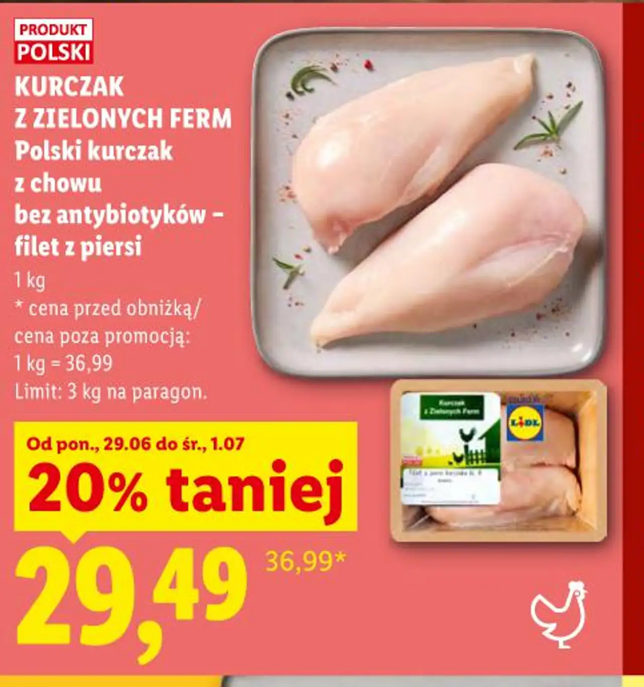 Kurczak z Zielonych Ferm Polski kurczak z chowu bez antybiotyków - filet z piersi