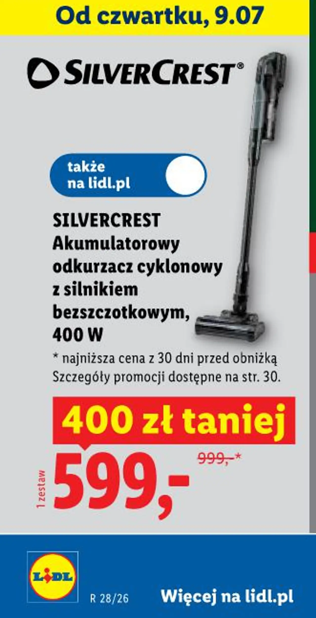 SILVERCREST Akumulatorowy odkurzacz cyklonowy z silnikiem bezszczotkowym, 400 W