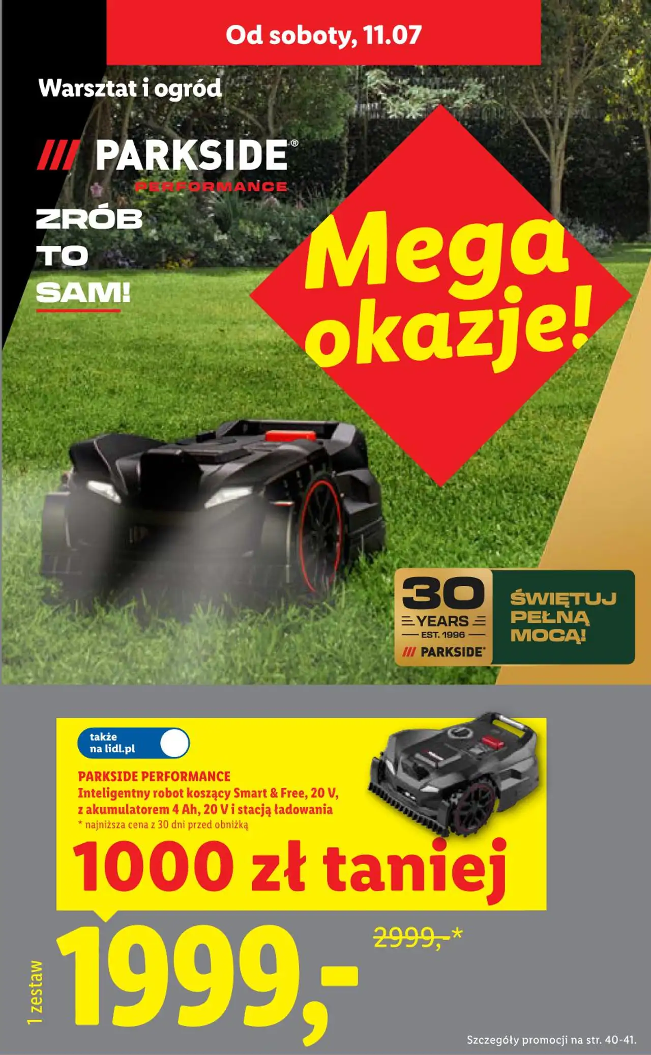 PARKSIDE PERFORMANCE Inteligentny robot koszący Smart & Free, 20 V