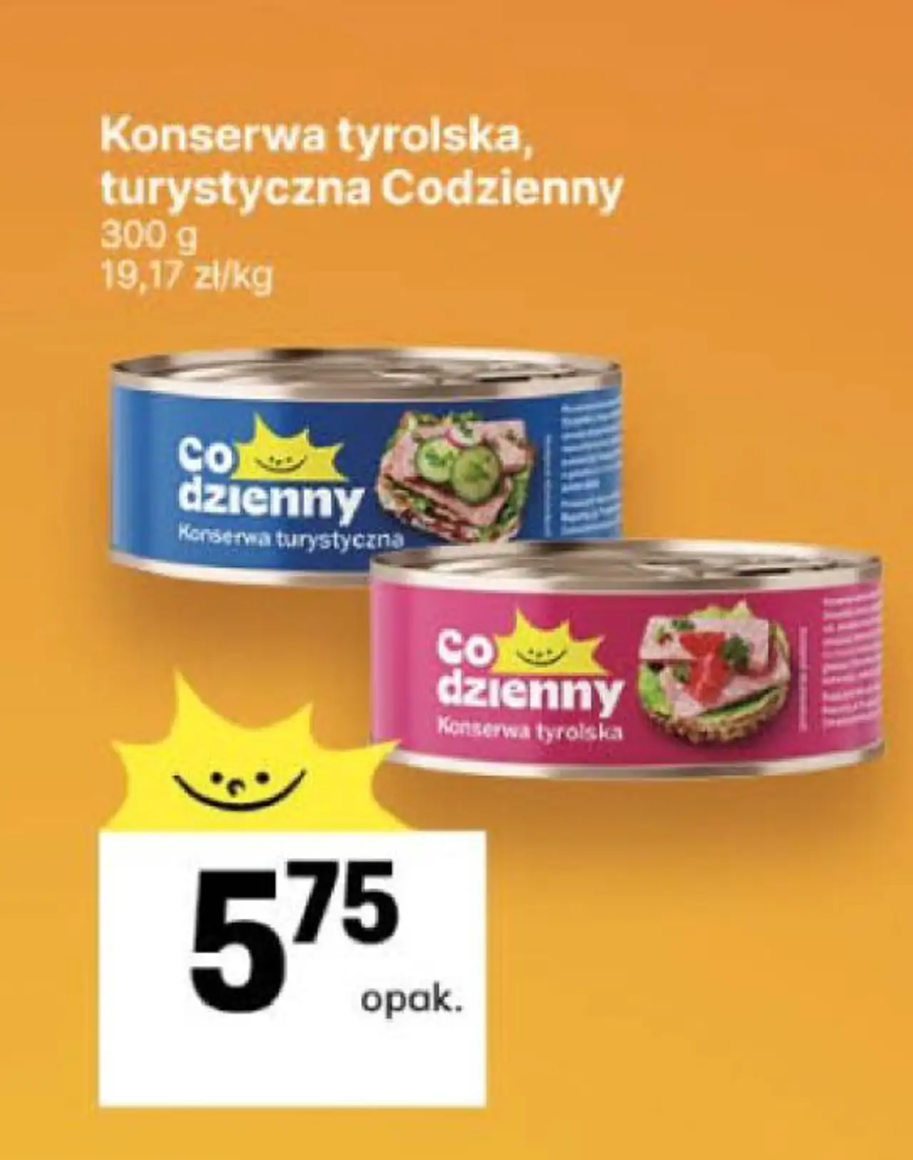 Konserwa tyrolska, turystyczna Codzienny