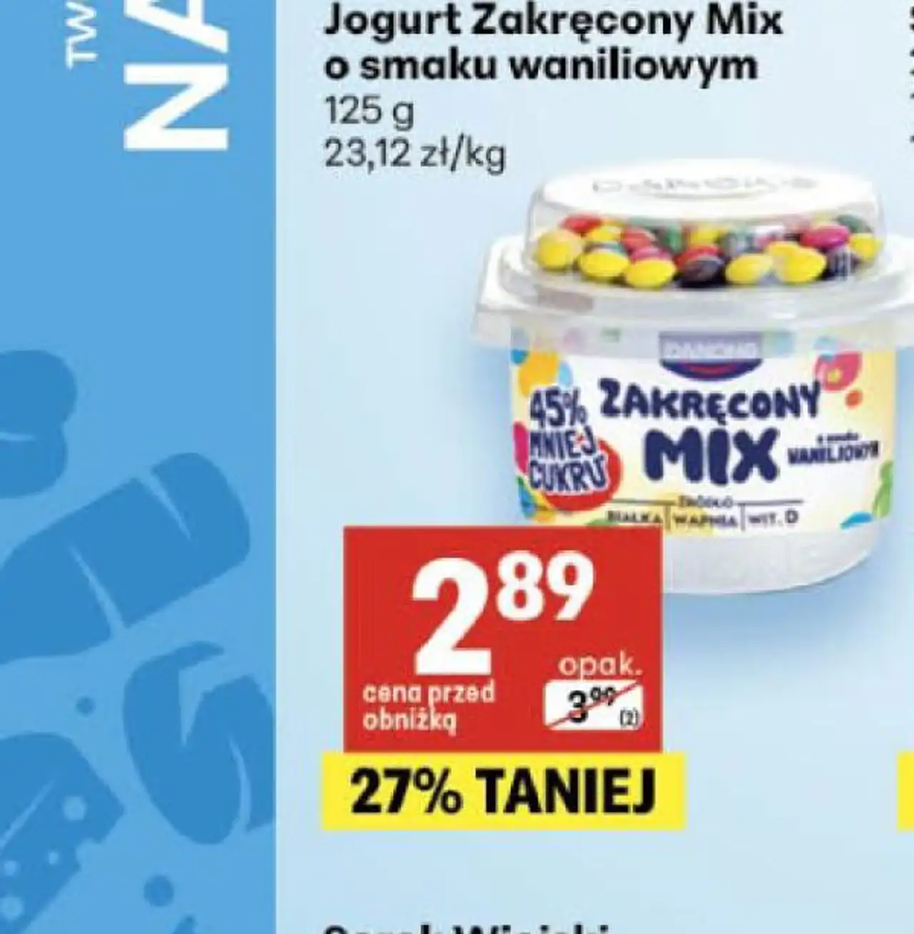 Jogurt Zakręcony Mix o smaku waniliowym Danone