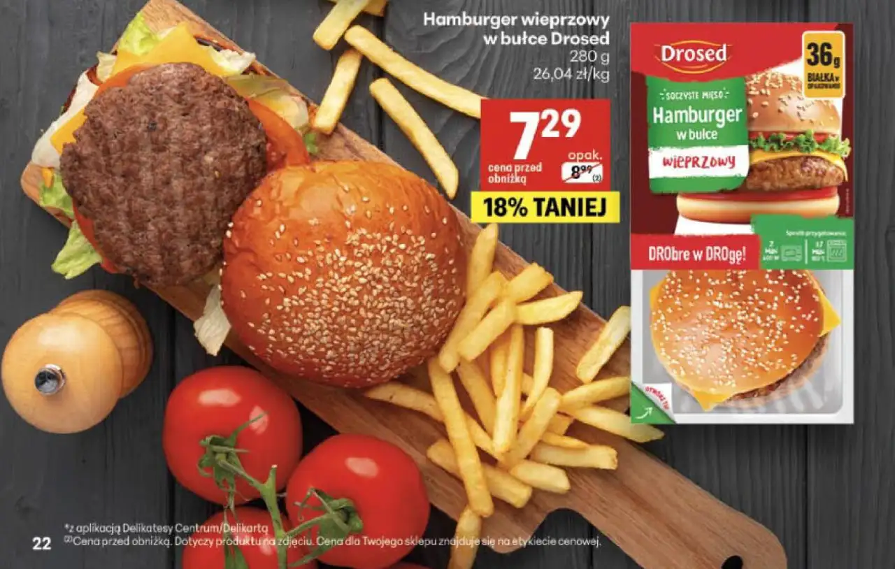 Hamburger wieprzowy w bułce Drosed