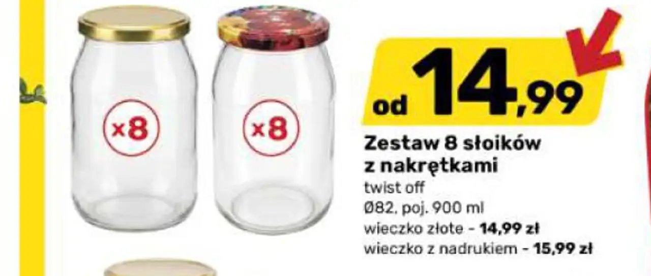 Zestaw 8 słoików z nakrętkami