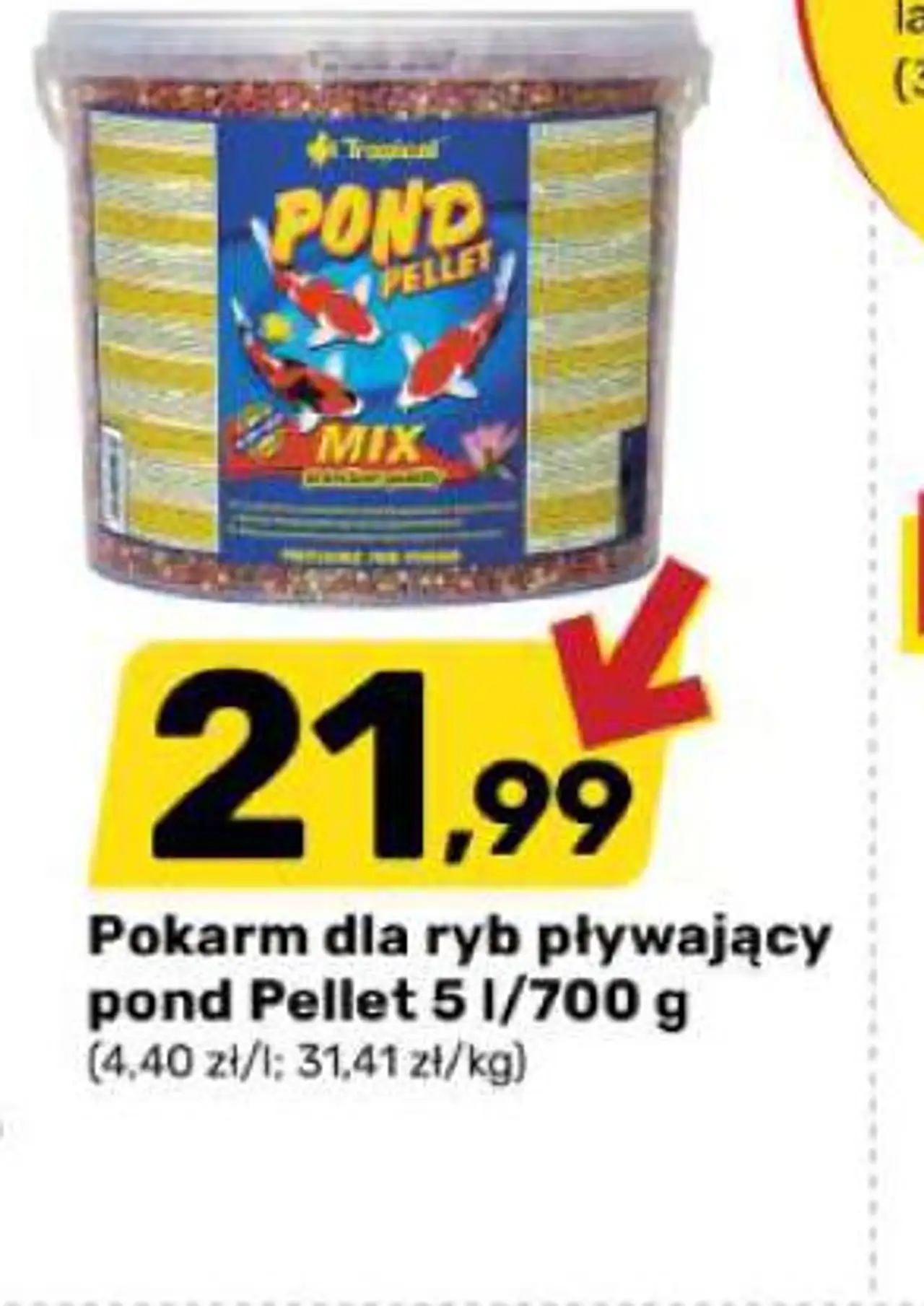 Pokarm dla ryb pływający pond Pellet 5 l/700 g