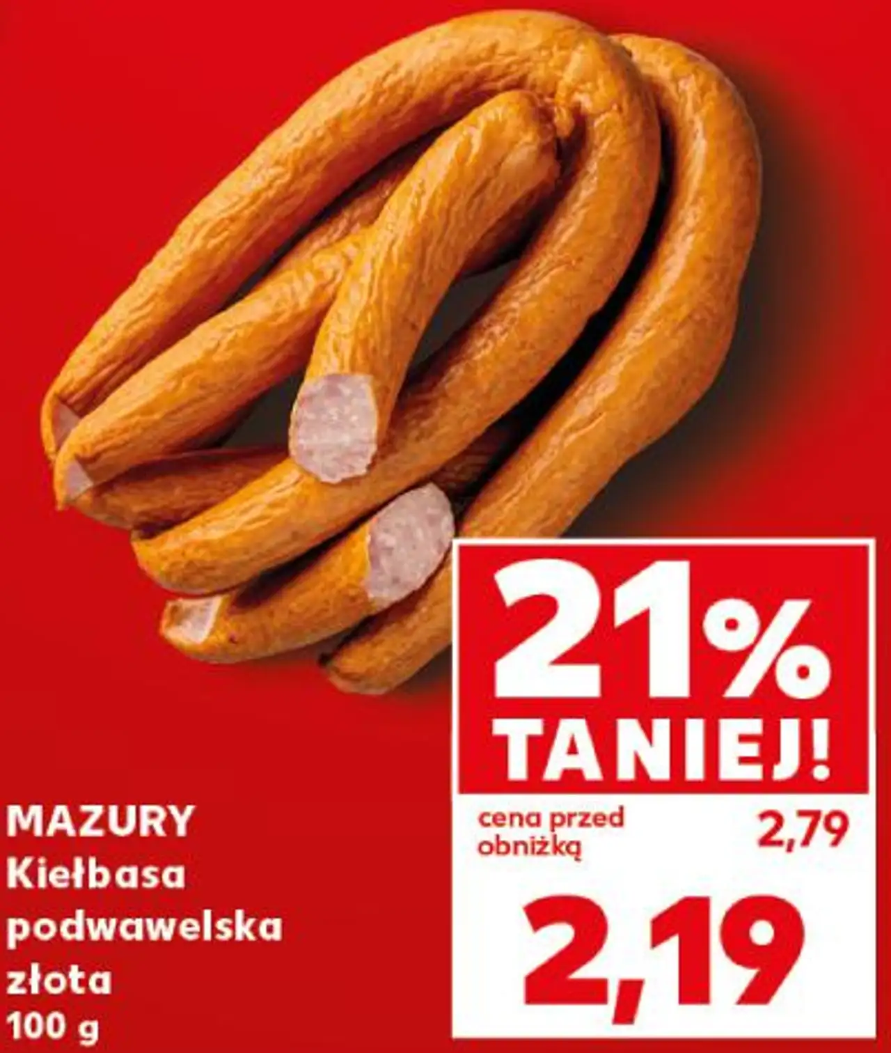 MAZURY Kiełbasa podwawelska złota 100 g