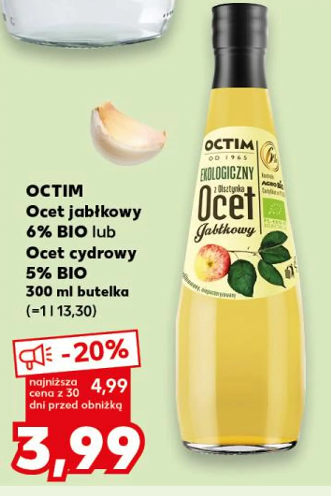 Octim Ocet jabłkowy 6% BIO lub Ocet cydrowy 5% BIO