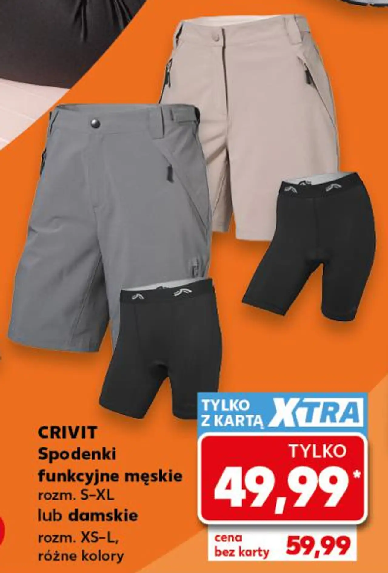 CRIVIT Spodenki funkcjonalne męskie lub damskie