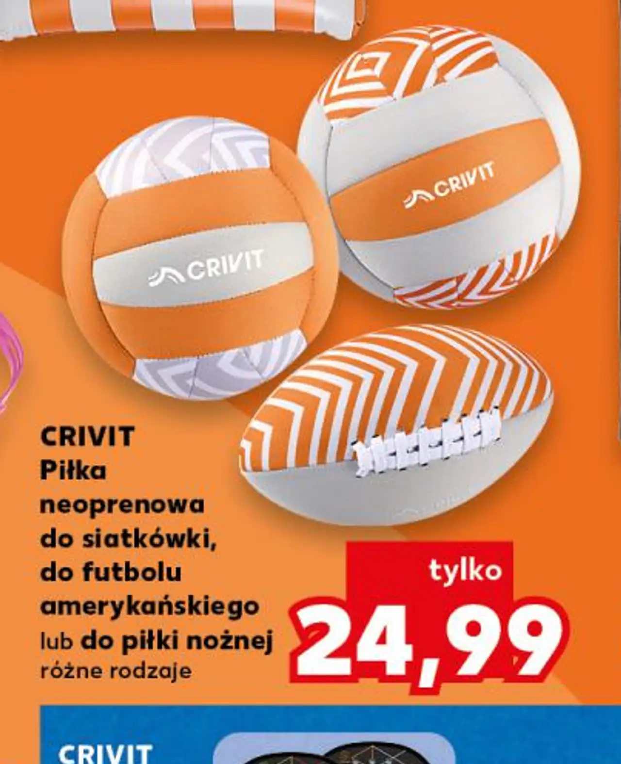 CRIVIT Piłka neoprenowa do siatkówki, do futbolu amerykańskiego lub do piłki nożnej