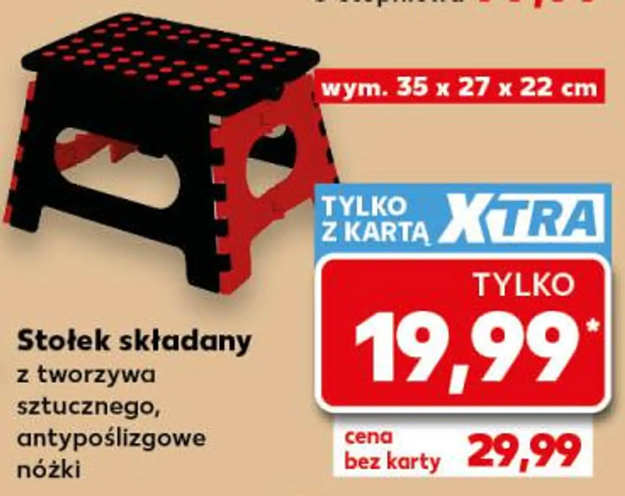 Stołek składany z tworzywa sztucznego