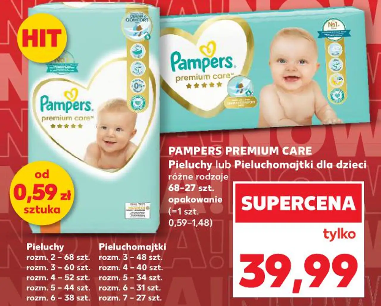 Pampers Premium Care Pieluchy lub Pieluchomajtki dla dzieci
