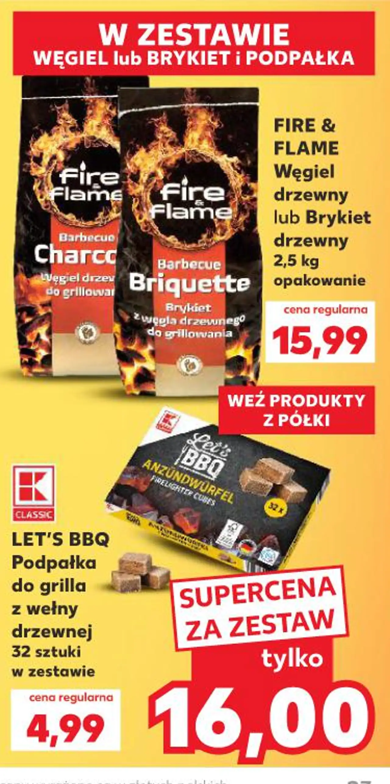 Zestaw: Fire & Flame Węgiel drzewny lub Brykiet drzewny + Let's BBQ Podpałka do grilla z wełny drzewnej