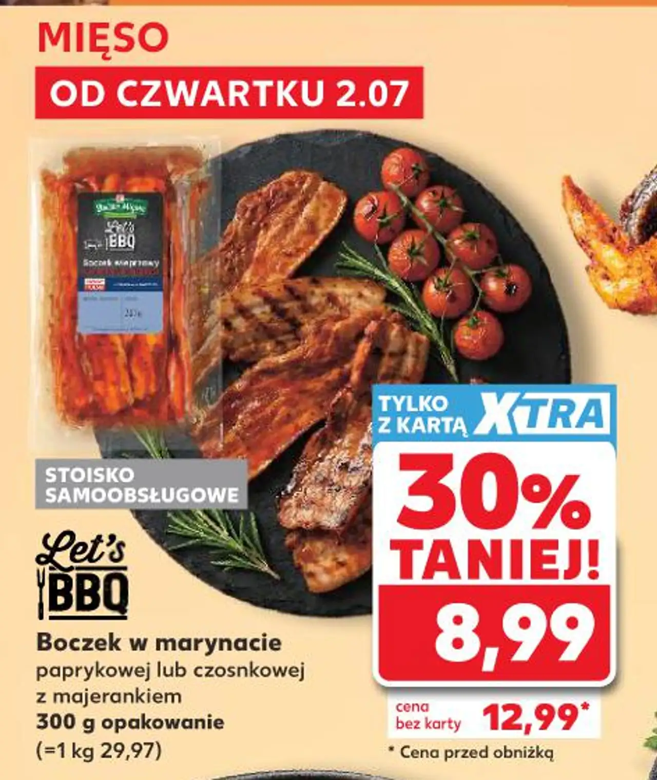 Let's BBQ Boczek w marynacie paprykowej lub czosnkowej z majerankiem
