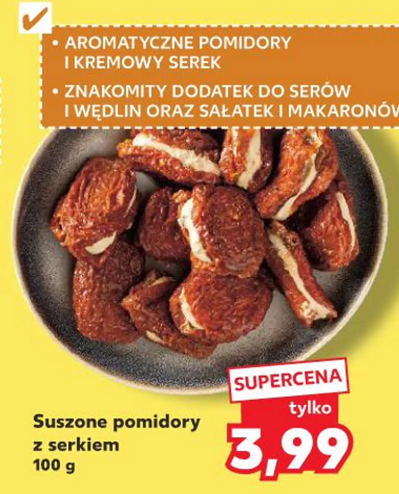 Suszone pomidory z serkiem