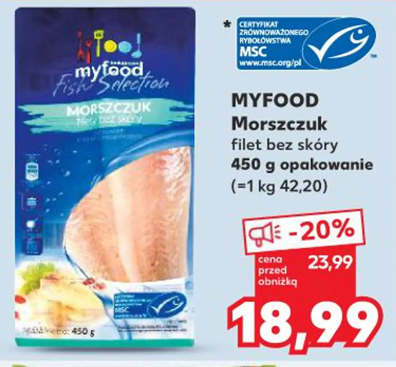 Myfood Morszczuk filet bez skóry