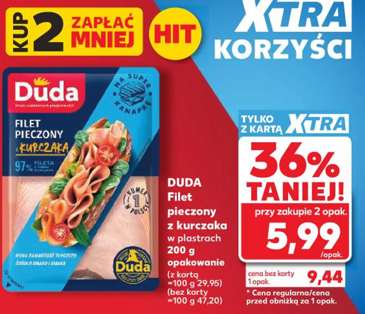 DUDA Filet pieczony z kurczaka w plastrach 200 g
