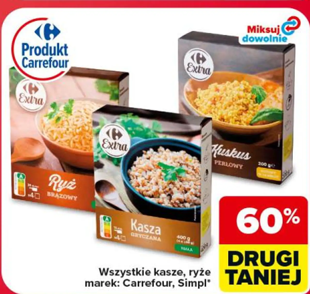 Wszystkie kasze, ryże marek: Carrefour, Simpl