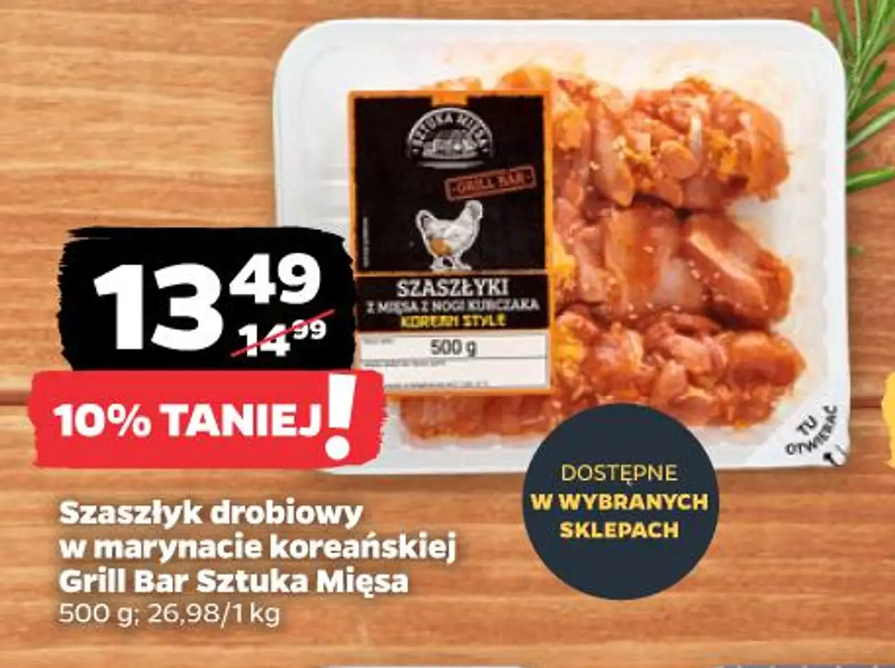 Szaszłyk drobiowy w marynacie koreańskiej Grill Bar Sztuka Mięsa