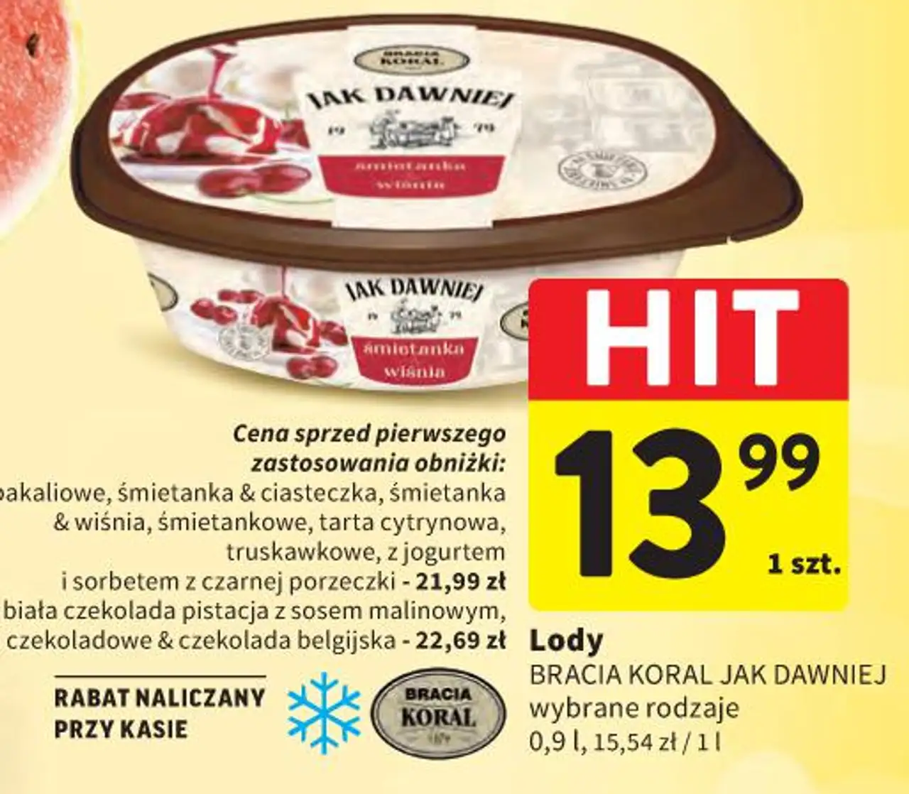 Lody BRACIA KORAL JAK DAWNIEJ wybrane rodzaje