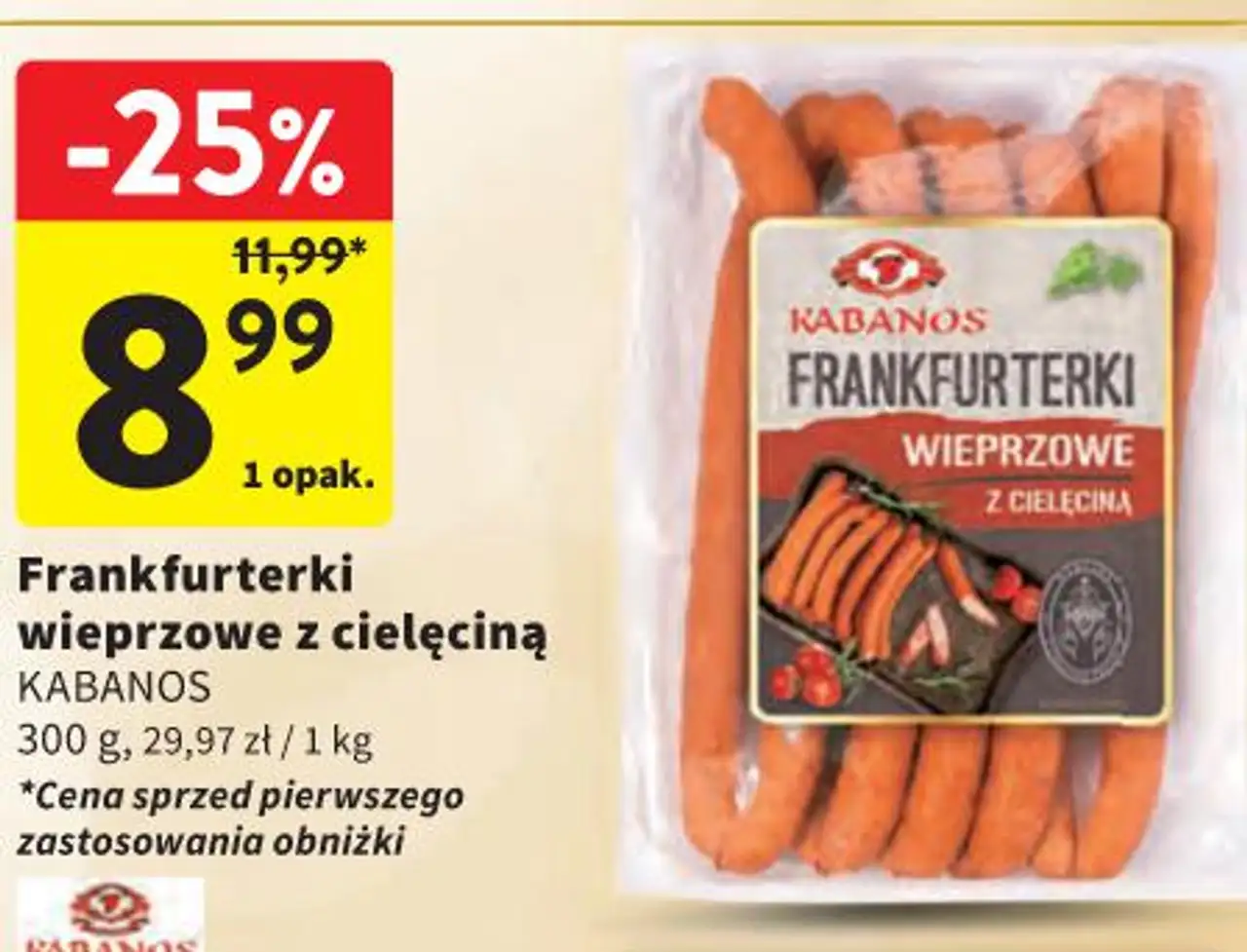 Frankfurterki wieprzowe z cielęciną Kabanos