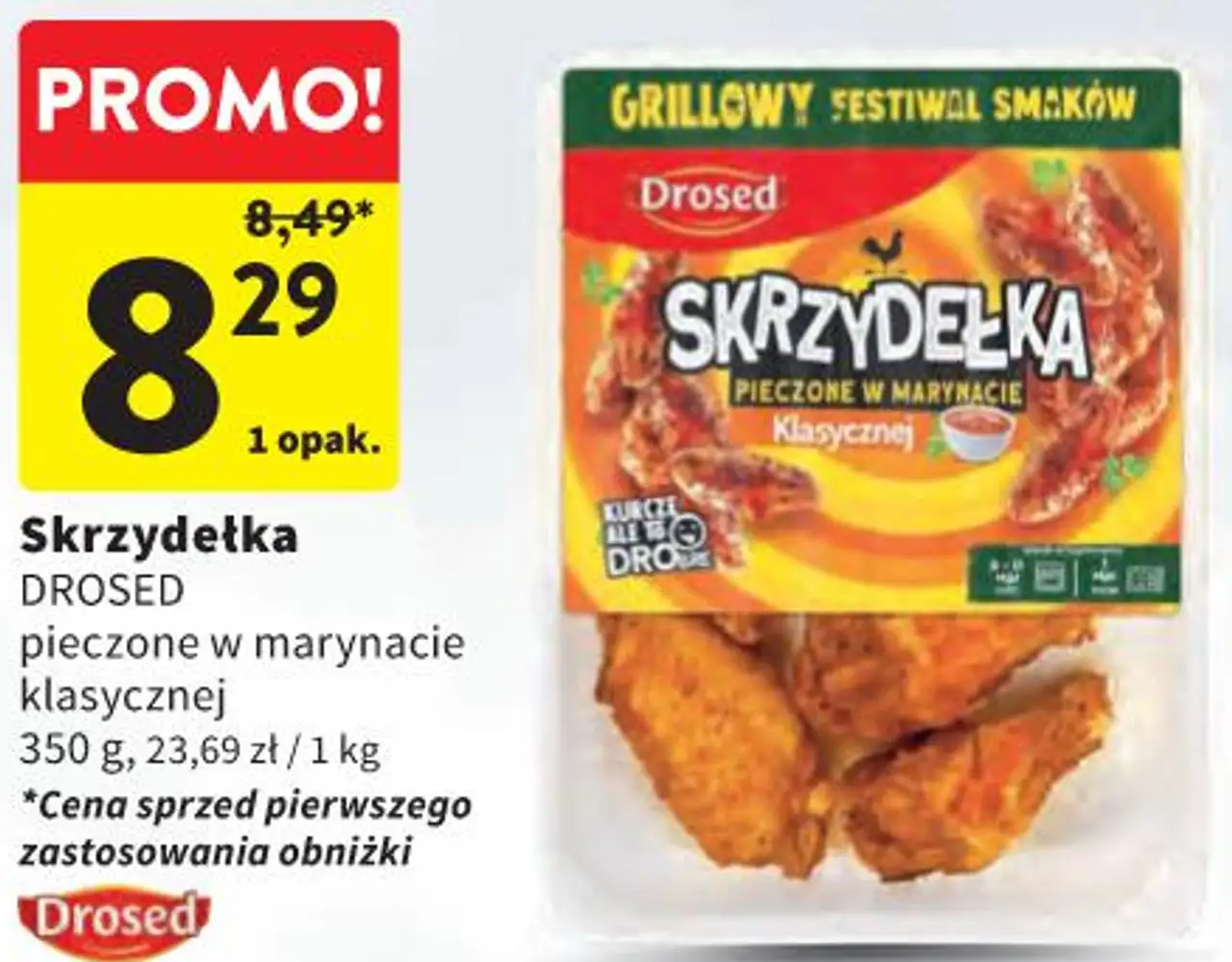 Skrzydełka Drosed pieczone w marynacie klasycznej