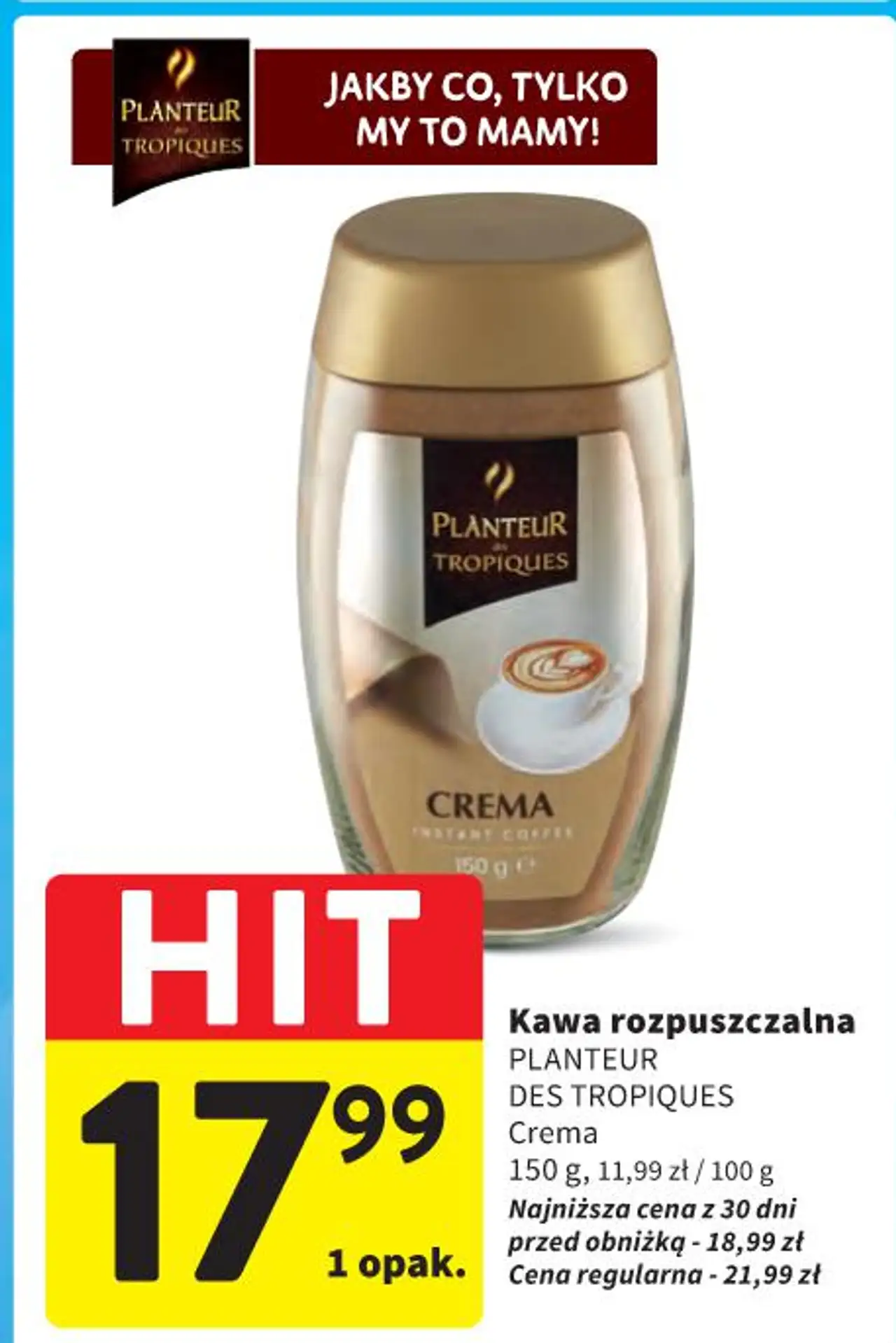 Kawa rozpuszczalna PLANTEUR DES TROPIQUES Crema