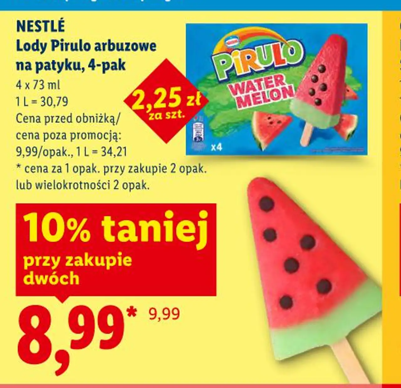 NESTLÉ Lody Pirulo arbuzowe na patyku, 4-pak