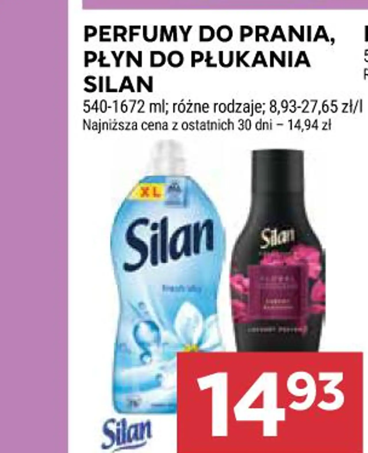Perfumy do prania, płyn do płukania Silan