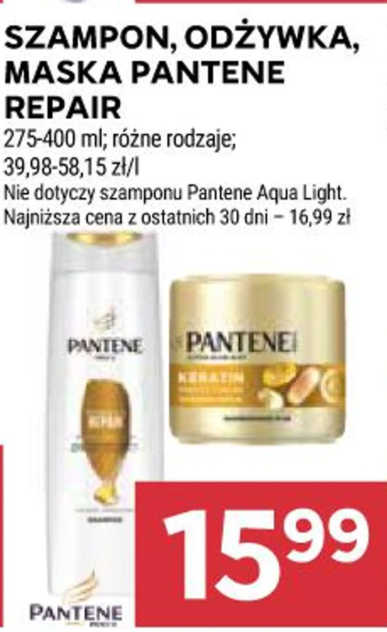 Szampon, odżywka, maska Pantene Repair