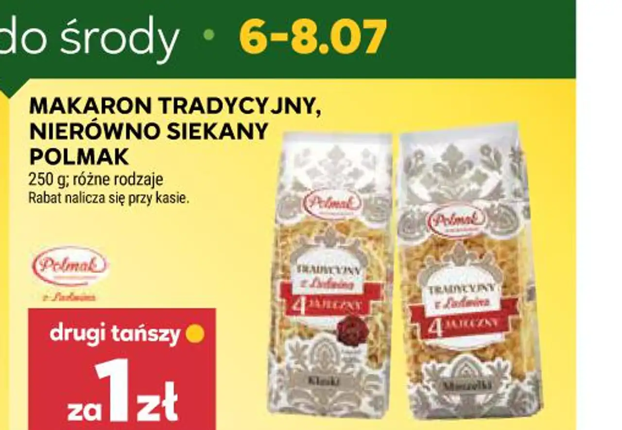 Makaron tradycyjny, nierówno siekany Polmak