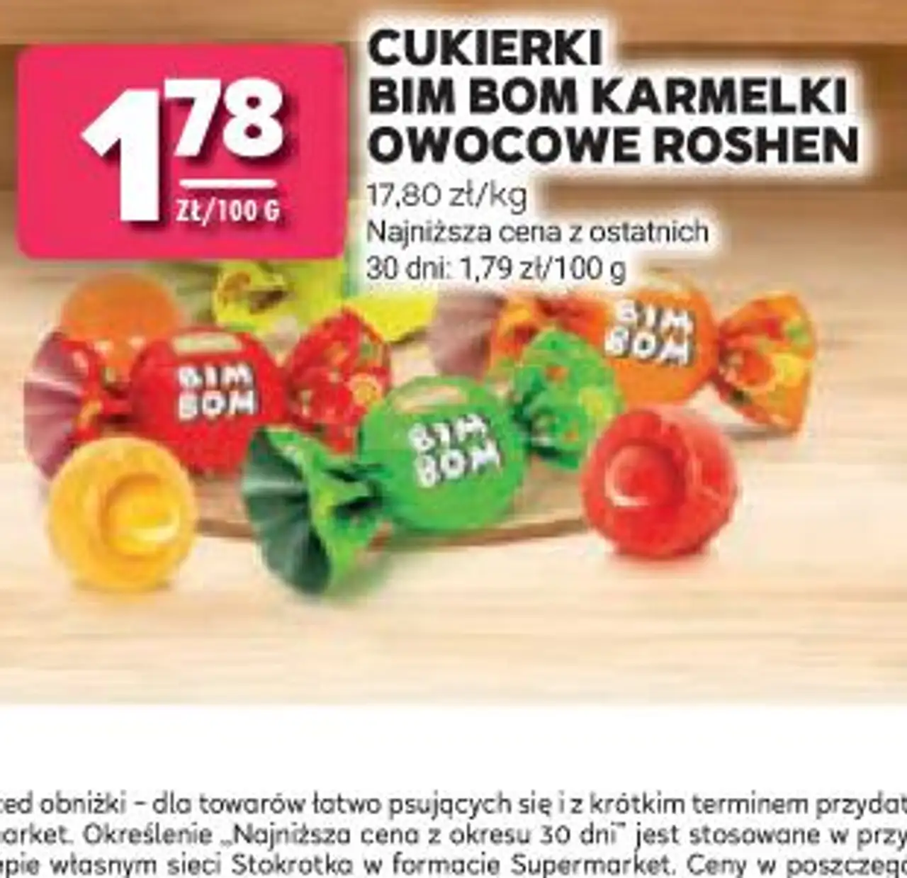 CUKIERKI BIM BOM KARMELKI OWOCOWE ROSHEN
