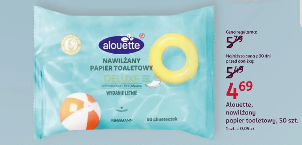 Alouette, nawilżany papier toaletowy, 50 szt.