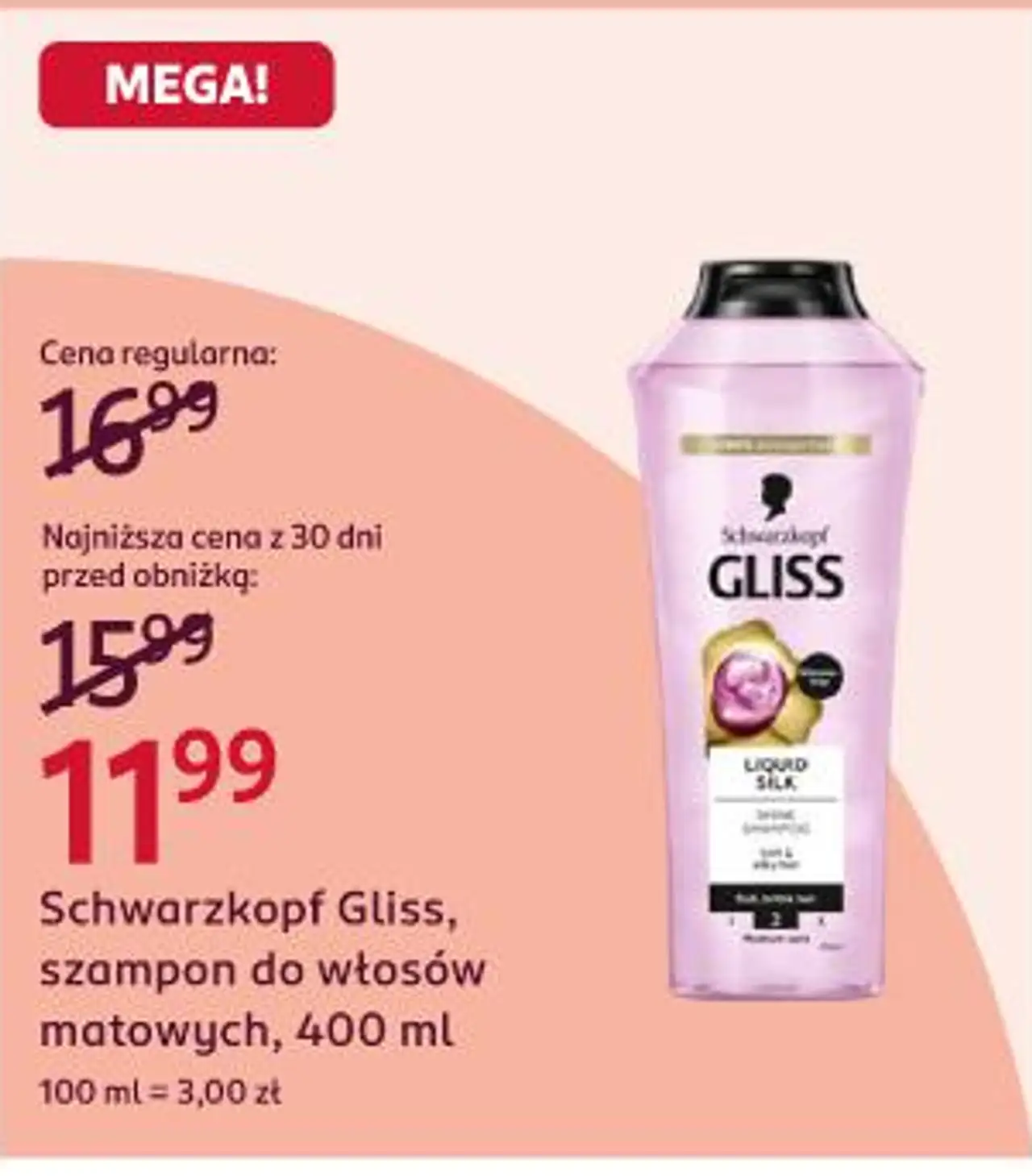 Schwarzkopf Gliss, szampon do włosów matowych, 400 ml