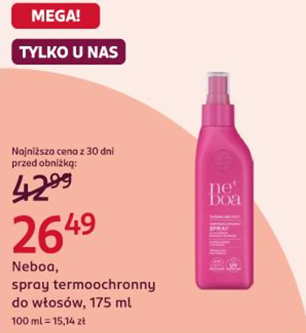 Neboa, spray termoochronny do włosów, 175 ml