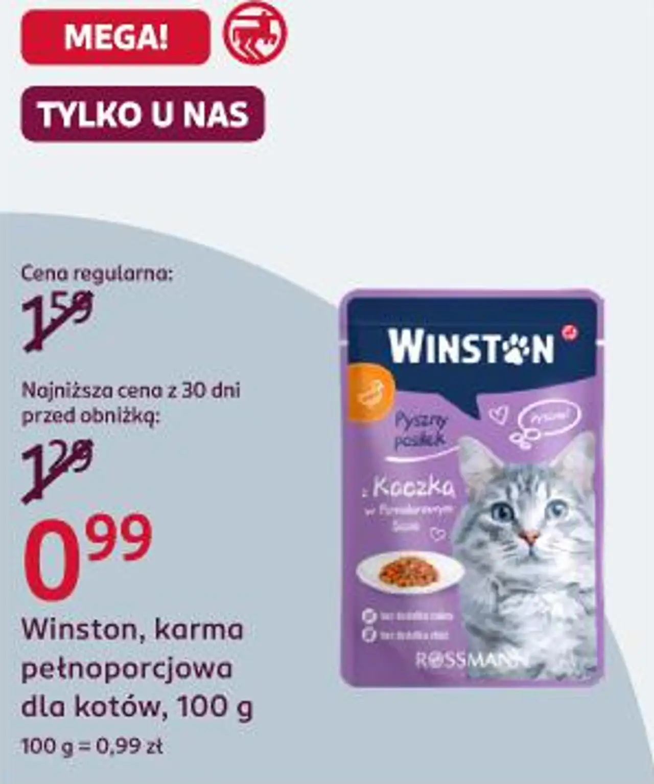 Winston, karma pełnoporcjowa dla kotów, 100 g
