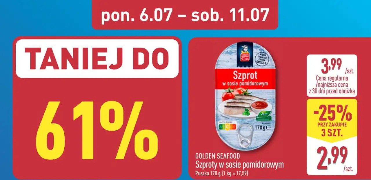 GOLDEN SEAFOOD Szproty w sosie pomidorowym