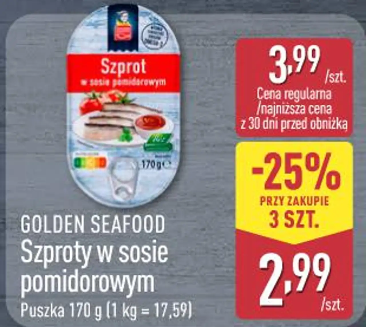 GOLDEN SEAFOOD Szproty w sosie pomidorowym