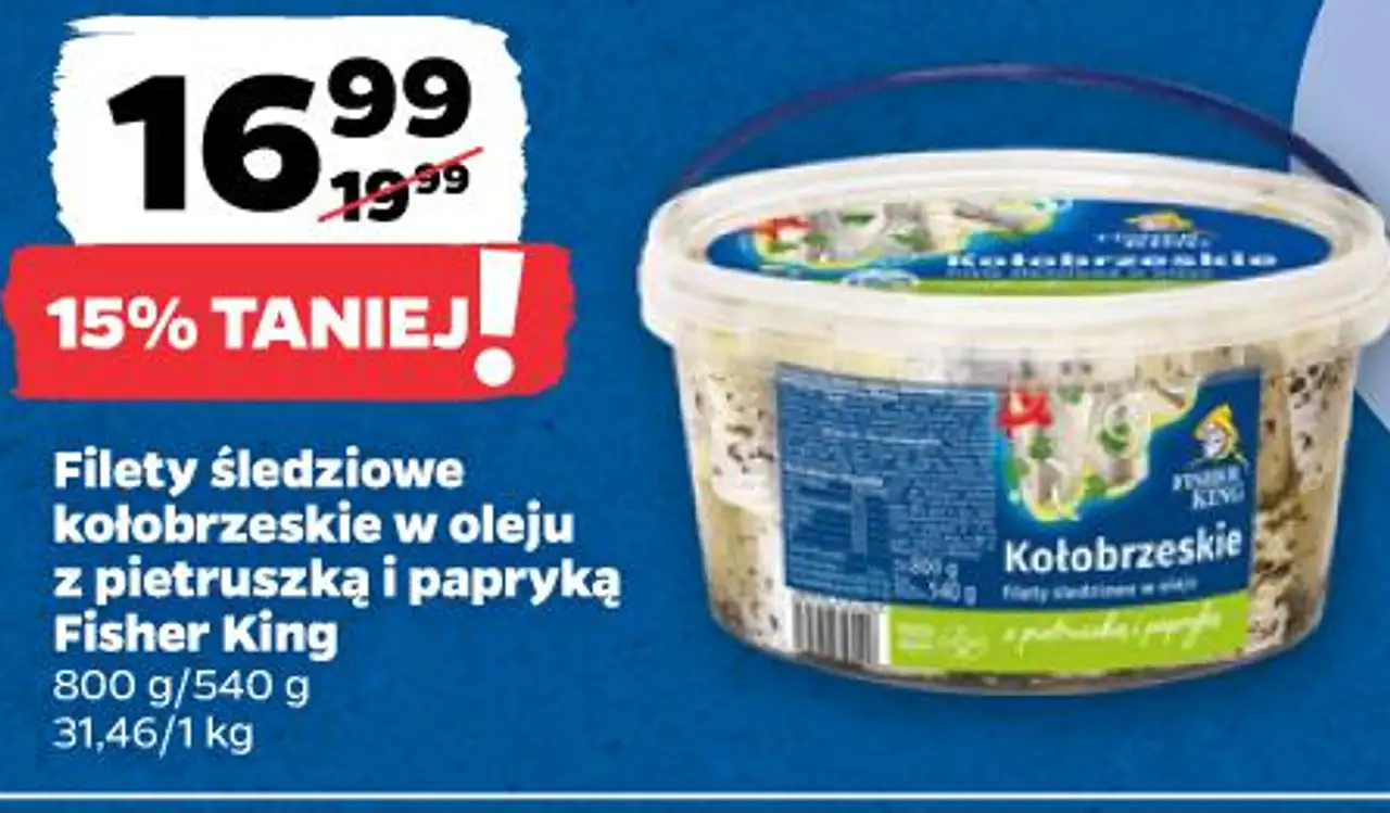 Filety śledziowe kołobrzeskie w oleju z pietruszką i papryką Fisher King