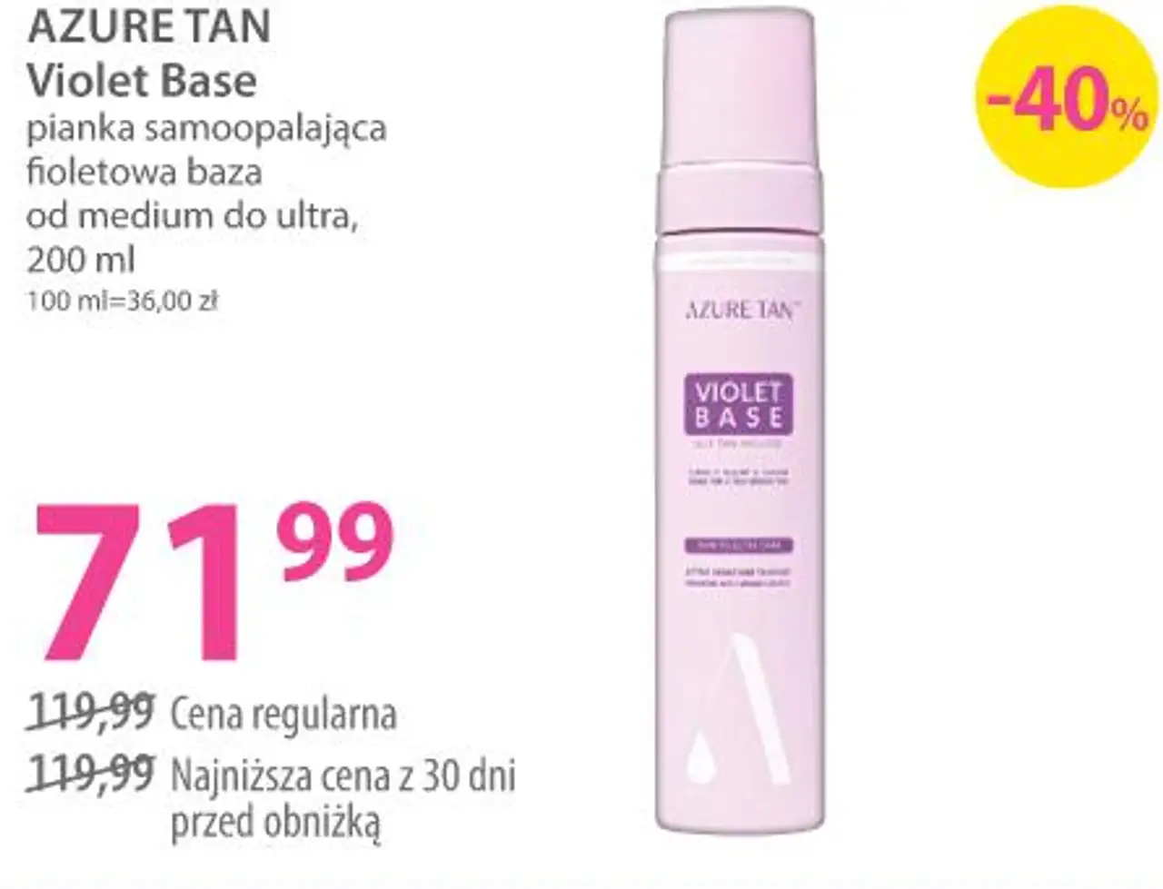 AZURE TAN Violet Base pianka samoopalająca