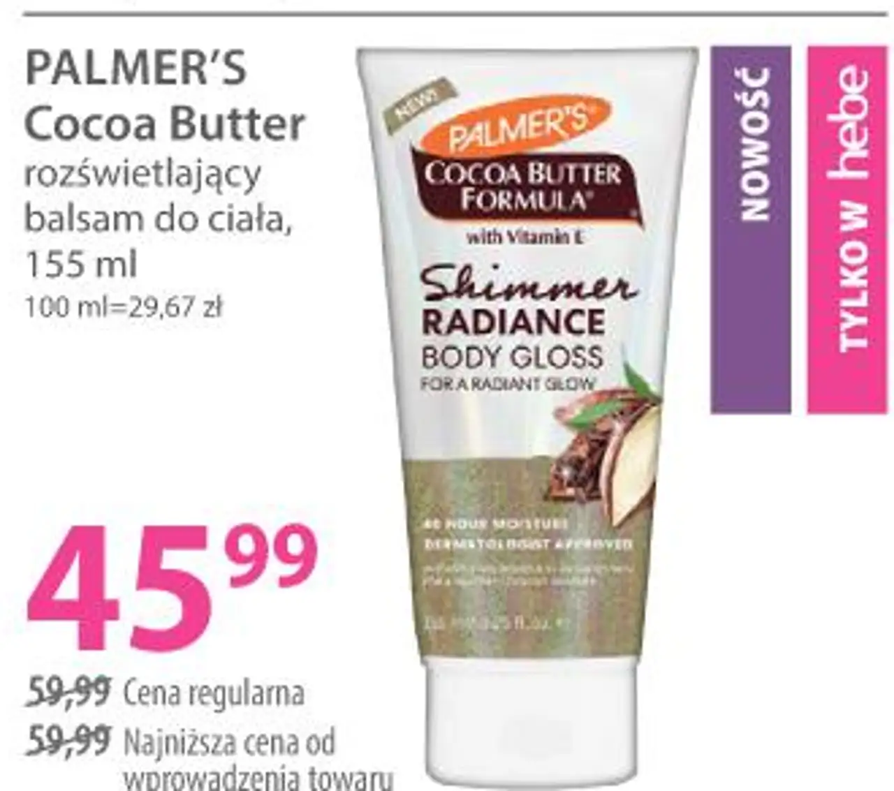 PALMER'S Cocoa Butter rozświetlający balsam do ciała