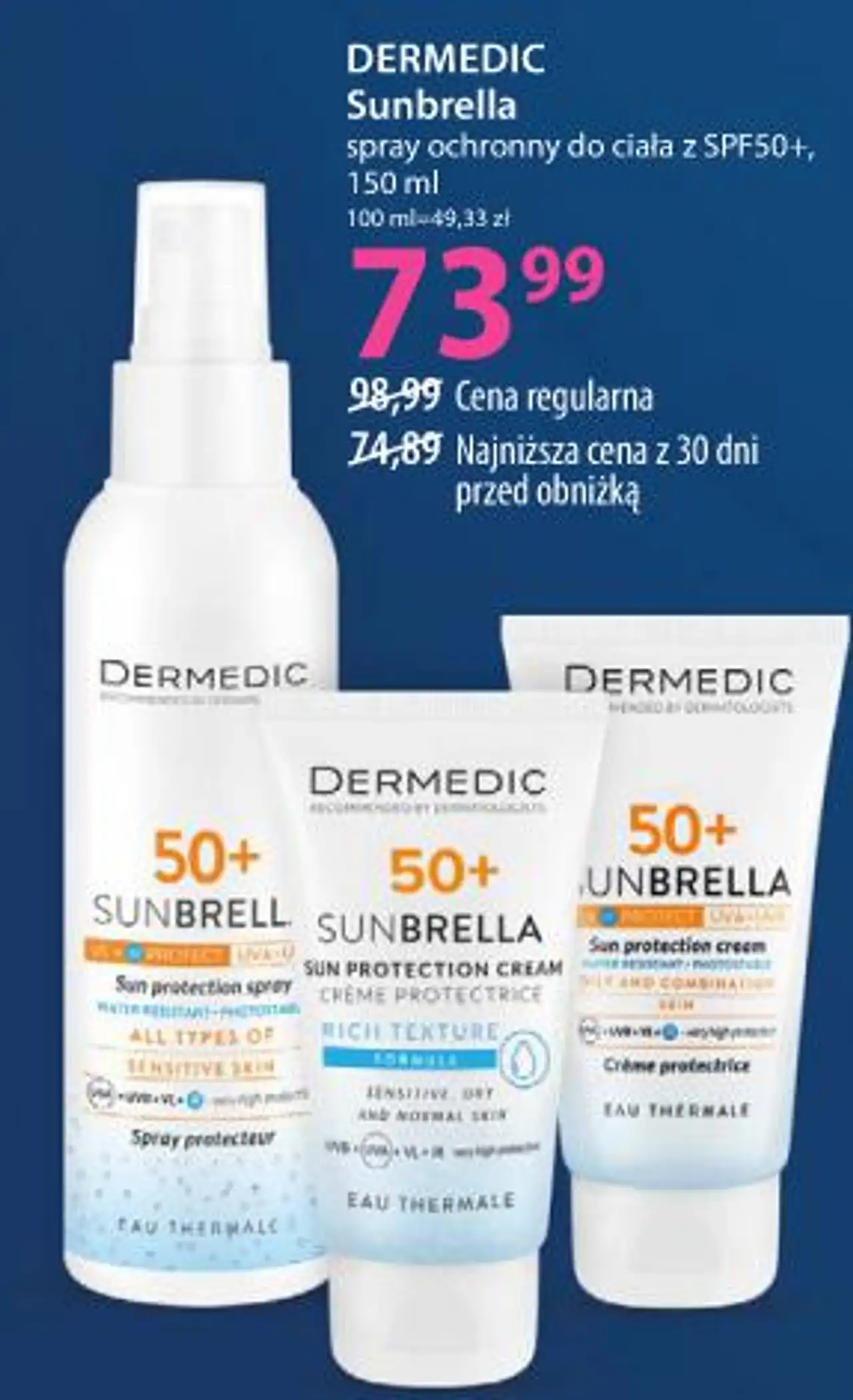 DERMEDIC Sunbrella spray ochronny do ciała z SPF50+