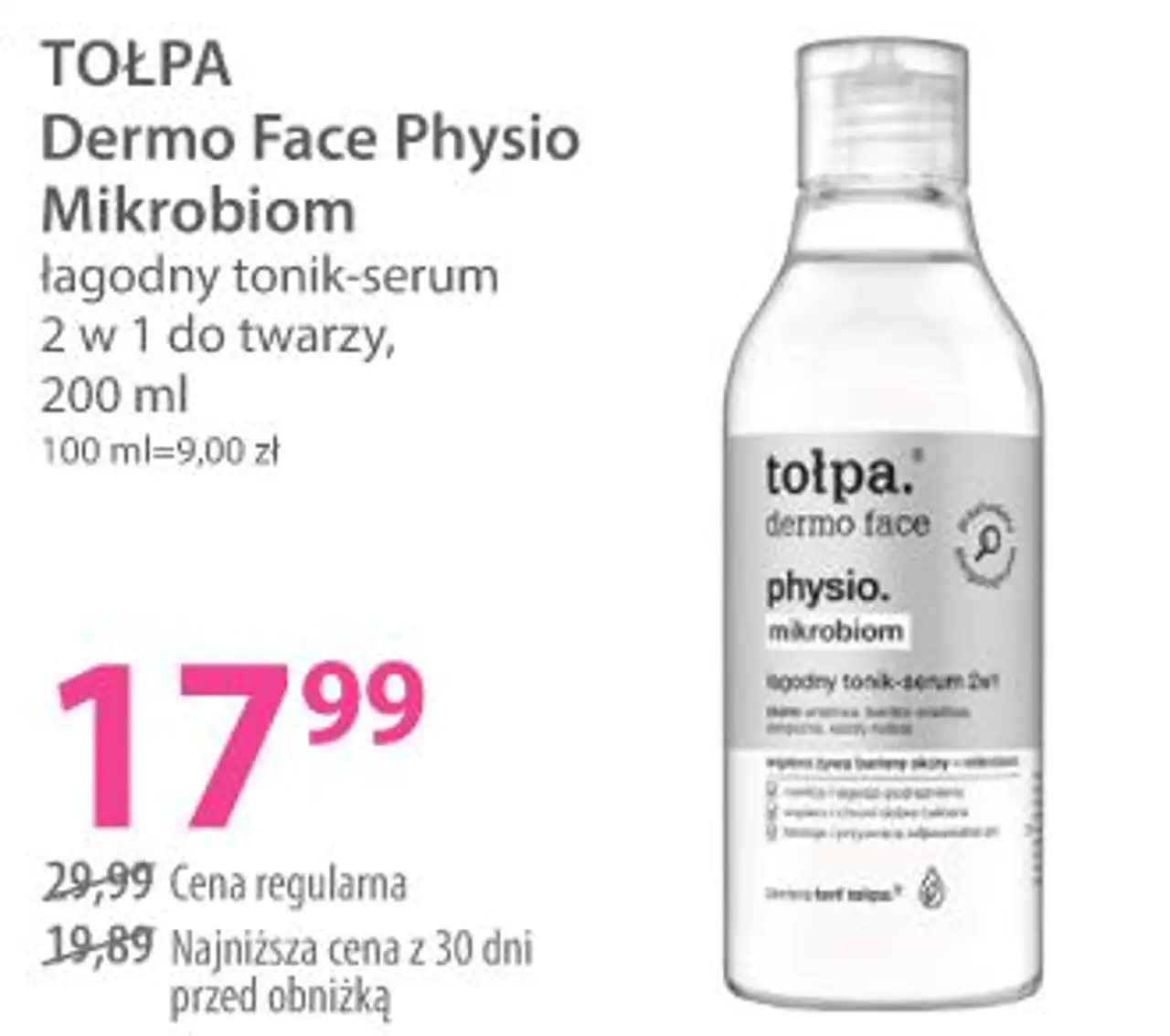 TOŁPA Dermo Face Physio Mikrobiom łagodny tonik-serum