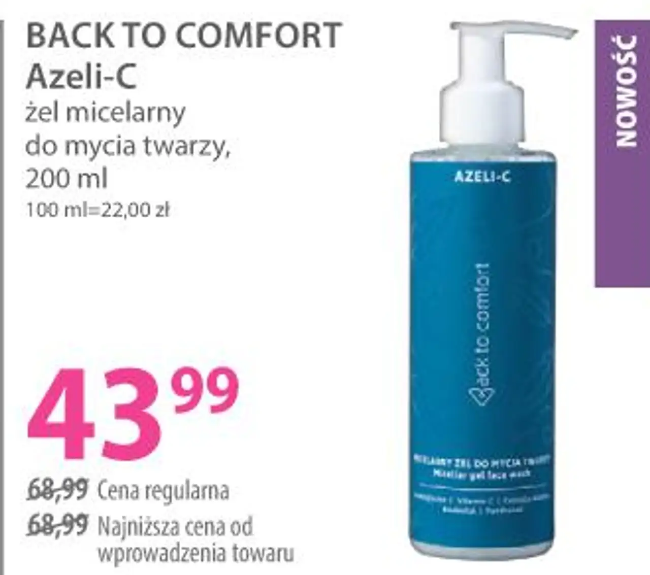 BACK TO COMFORT Azeli-C żel micelarny do mycia twarzy