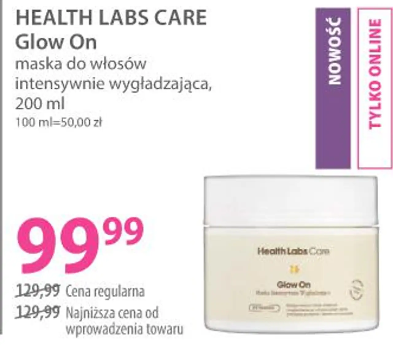 Health Labs Care Glow On maska do włosów